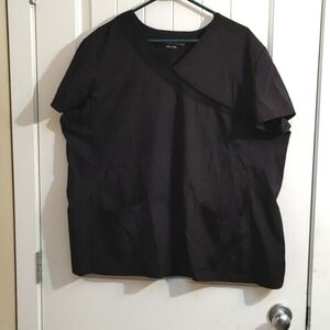 Scrubletics Plus size 2x black nurse nursing scrubs top shirt work unifo…